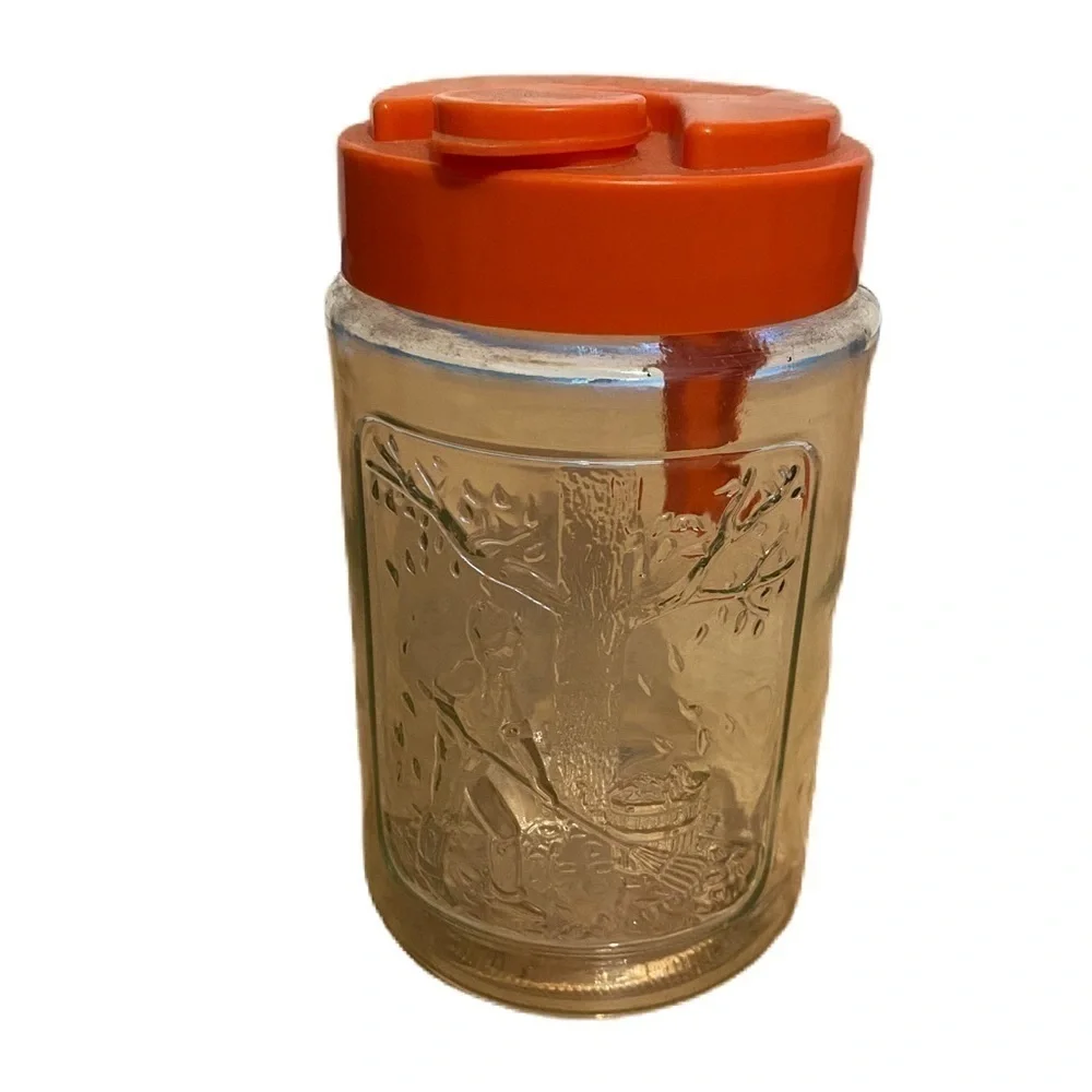 Vintage Tang Orange Juice Glass Pitcher Container
